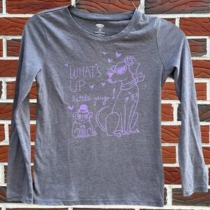 🐶✨Old Navy Long Sleeve ‘What’s Up Little Pups?’ Dog Top Size Small 6-7